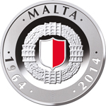 Malta Independence 50th Anniversary silver coin - obverse