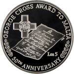 50th Anniversary of the award of the George Cross to Malta silver coin