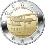 €2 Commemorative Coin – Centenary of the first flight from Malta