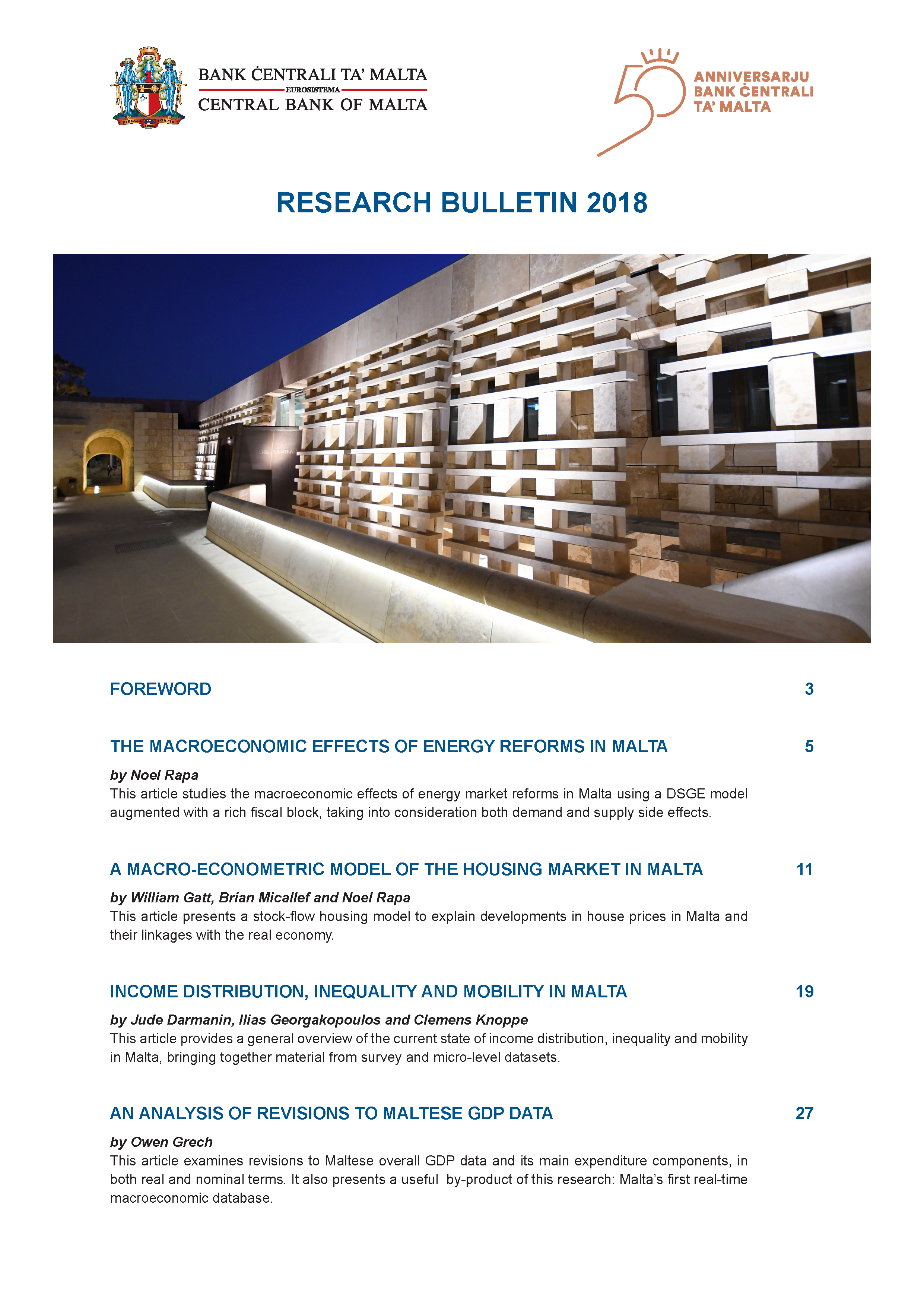 Research Bulletin 2018