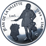 Grand Master Jean de la Valette silver coin