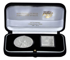 50th Anniversary Independence of Malta (Silver Coin & Stamp Set)